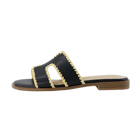 Sandálias Rasteiras Femininas CUSHIONAIRE Voyage | Espuma Viscoelástica, Estilo Moderno e Design Vazado – Cor Black Woven